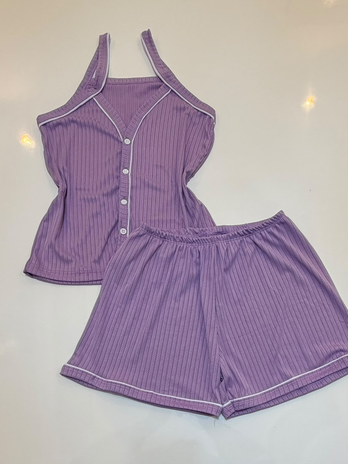 Pijama Americado Liso Jacquard - Imagem 7