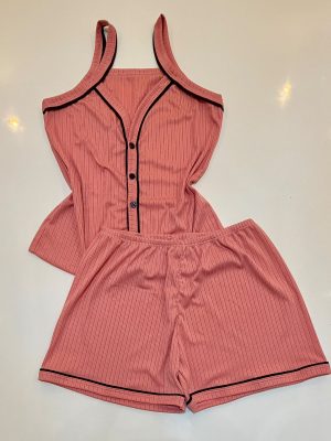 Pijama Americado Liso Jacquard